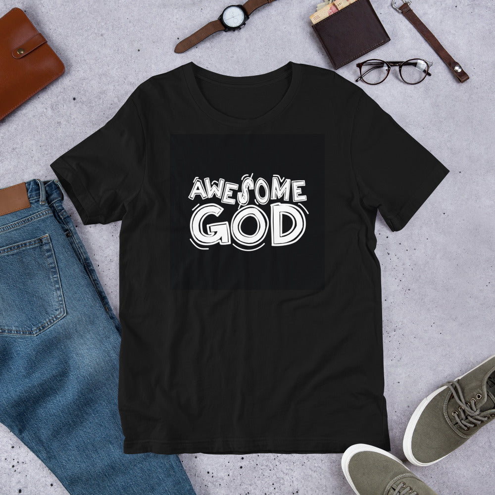 Awesome God Black Short-Sleeve Unisex T-Shirt || MRNGN CLOTHING