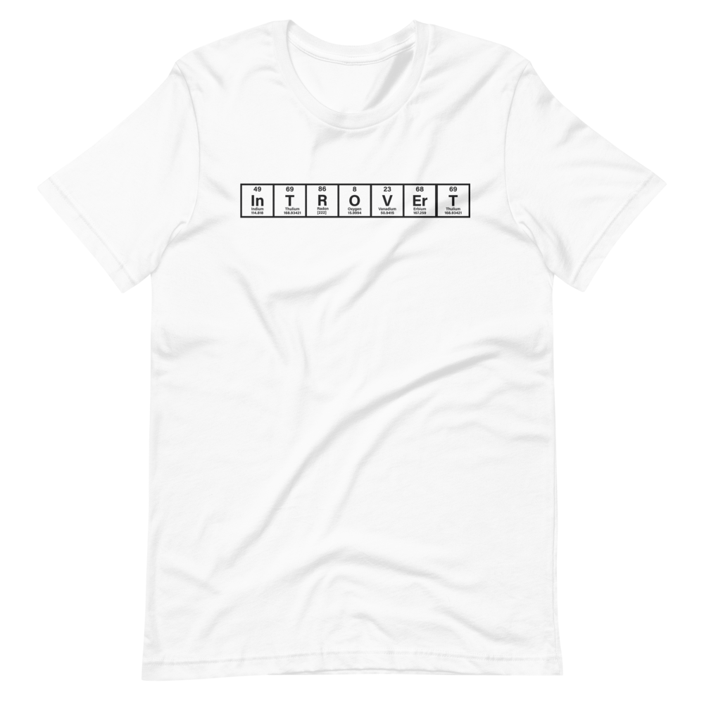 Introvert Chemical Block White Short-Sleeve Unisex T-Shirt || MRNGN CLOTHING
