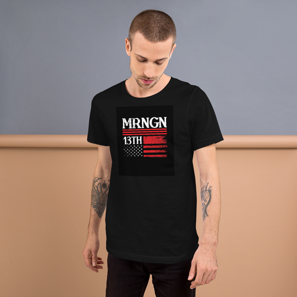 MRNGN Flag Black Short-Sleeve Unisex T-Shirt || MRNGN CLOTHING